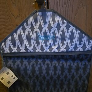 Monogrammed Hanging Garment Bag - Blue & White